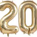 Champagne Gold 20 Balloon Number,40 Inch Light Gold 20 Balloons Big Foil Mylar Helium Number 20 Balloon for Birthday Party Anniversary Decorations