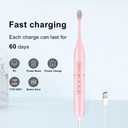 kingheroes Electric Toothbrush Set, Comes with 8 Brush Heads & Travel Case,4 Modes with 2 Minutes Built in Smart Timer, One Charge for 60 Days, 42000 VPM Motor (Pink)
