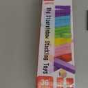 Wooden Blocks Stacking Games, 48PCS Tumbling Stacking Blocks Game for Kids and Families, Wood Colorful Balancing Blocks Montessori Toys for Kids with Storage Bag