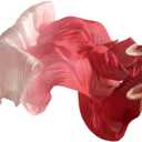 Belly Dance Faux Silk Veil Fans, 1 Pair (Left+Right) Faux Silk Bamboo Long Fans Veils, Handmade Belly Dance Dancing Silk Fans, Dance Performance (35.4*70.8'')