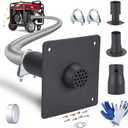 Generator Exhaust Extension Silencer Kit with Universal Stainless Muffler | Flex Pipe | Wall Plate Adapters | Safely Vents Reduces Noise | Compatible Most Portable Generators