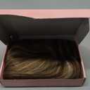 HOOJIH Hair Topper for Women with Thinning Hair 4x2.5inch Base Real Human Hair Topper with Bangs Handmade Invisiable Lace Front Topper - Medium Brown with Blonde Highlights