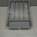 3 x Aujen Silverware Organizer - Expandable Kitchen Drawer Organizer, Adjustable Utensil Organizer, Cutlery Tray for Forks, Knives, Multipurpose Kitchen Organizers and Storage Solution, Grey, Medium