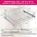 HOLDN STORAGE Pull Out Cabinet Organizer, Slide Out Drawer for Kitchen Cabinets & Pantry, Roll Out Shelf for Pots, Pans & Under Sink Storage, Heavy-Duty Full-Extension, 26"W x 21"D x 5"H