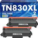 TN830XL TN830 TN 830XL 830 Toner for Brother Printer DCP-L2640DW HL-L2460DW Replacement for Brother TN830 XL/V/R 830 XL TN-830XL Cartridge MFC-L2820DW HL-L2405W HL-L2400D HL-L2480DW Black High Yield