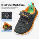 Kids Sneakers for Boys Girls Athletic Running Walking Shoes Lightweight Sports Tennis Shoes Adjustable Strap Sneaker for Little Kid Big Kid Gym School (5 Toddler, Grey-3)