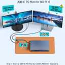 USB C Video Splitter for USBC PD Monitor, Portable Screen, Type C Monitors, 4-Port USB-C 3.2 Gen 2 10Gbps Hub, DP Alt 4K@30-60Hz, 100W PD, for Win/Chrome Laptop, AR Glasses, Game Console