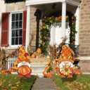 RJZZ 2 Pack Outdoor Thanksgiving Gnomes Fall Yard Signs Thanksgiving Outdoor Decorations 22.5" Fall Yard Stakes Pumpkin Sunflower Harvest Decor for Porch Garden Yard Lawn