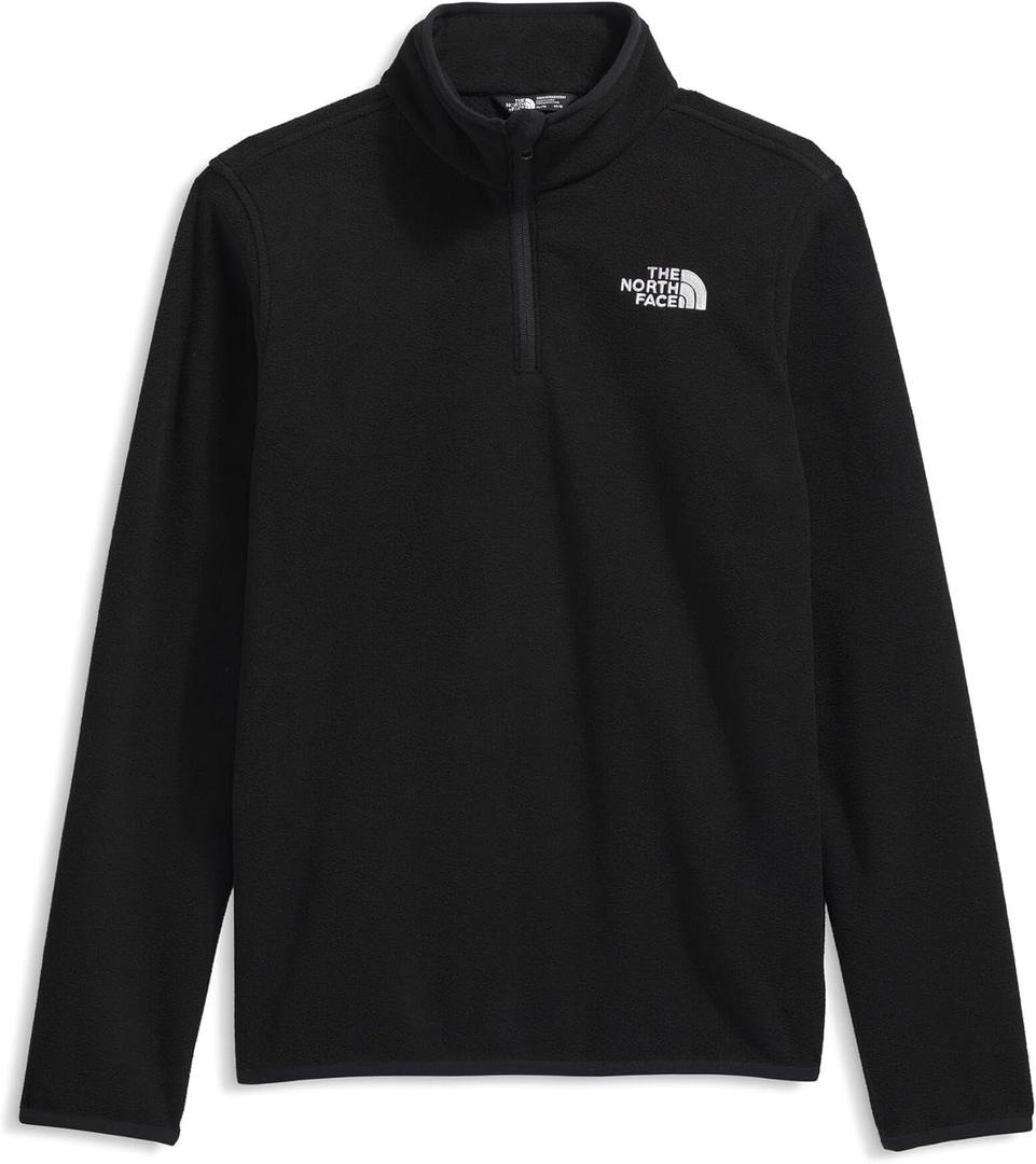 The North Face Teen Glacier Quarter Zip Pullover - 1/4 Zip Sweater, Stylish Collar for Boys & Girls, Warm Sustainable Fleece, TNF Black, XX-Large