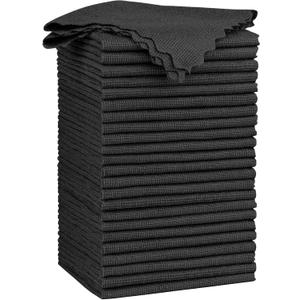 Orighty Black Microfiber Cleaning Cloth, 24 Pack Highly Absorbent Cleaning Rags, Microfiber Towels for Cars, Household Cleaning Supplies, Reusable Lint Free Cloths for House, Kitchen, 12 x12 inch