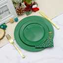 50 PCS Green Plates Disposable, Heavy Duty Green Plastic Plates include 25 Dinner (10.25") & Dessert (7.5") for Birthday, Golf Party Decorations, Graduation Party, Picnic