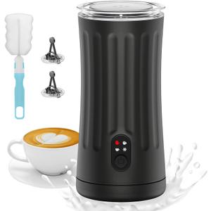 CookSwift Milk Frother, 4-in-1 Milk Steamer and Frother, 8.1oz/ 240ml Automatic Warm and Cold Foam Maker, Auto Shut-Off Frother for Coffee, Latte, Cappuccino, Macchiato(Classic Black)