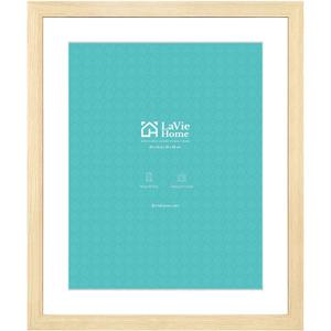 LaVie Home 20x24 Picture Frame Beige Oak Wood Poster Frame, Display Pictures 16x20 with Mat or 20x24 Without Mat, Stable Frame and Polished Plexiglass, Horizontal and Vertical Format of The Walls