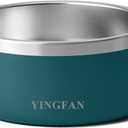 YINGFAN Dog Bowl Durable Non-Slip Stainless Steel Dog Bowl with Rubber Ring Heavy Duty Basic Bowls for Dogs (Blackish Green, 32oz)