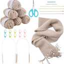 WEBEEDY Scarf Knitting Kit Complete Knitting Starter Kit for Adults, Learn to Knit Scarf Set with Yarn, Knit Needles, Detailed Video Tutorial for Beginners Craft Set Supplies