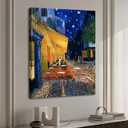 weiyiart Vincent Van Gogh Canvas Wall Art Cafe Terrace At Night Painting Classic Artwork for Living Room Bedroom Home Kitchen Decorations 24" x 36"