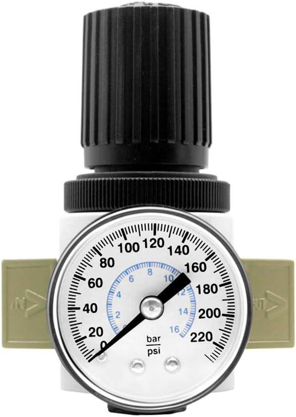 Beduan 1/4"NPT Air Pressure Regulator for Compressed Air System with Gauge,Bracket OR-02