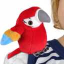 Roicaholy Shoulder Plush Parrot Magnet, Magnetic Shoulder Parrot, Bird Stuffed Animal Pirate Costume Accessories Cosplay Prop for Halloween (Red)