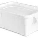 Rubbermaid Commercial Products BRUTE Tote Storage Container with Lid-included, 14-Gallon, White, Reusable Boxes for Moving/Storing in Garage/Basement/Attic/Jobsite/Truck/Camping