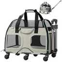 Katziela Pet Carrier - Airline Compliant Dog Carrier - TSA Approved Pet Carrier for Small Dogs and Cats - Soft FAA Travel Airplane Dog Carrier Luggage (White/ Blue-Pro)
