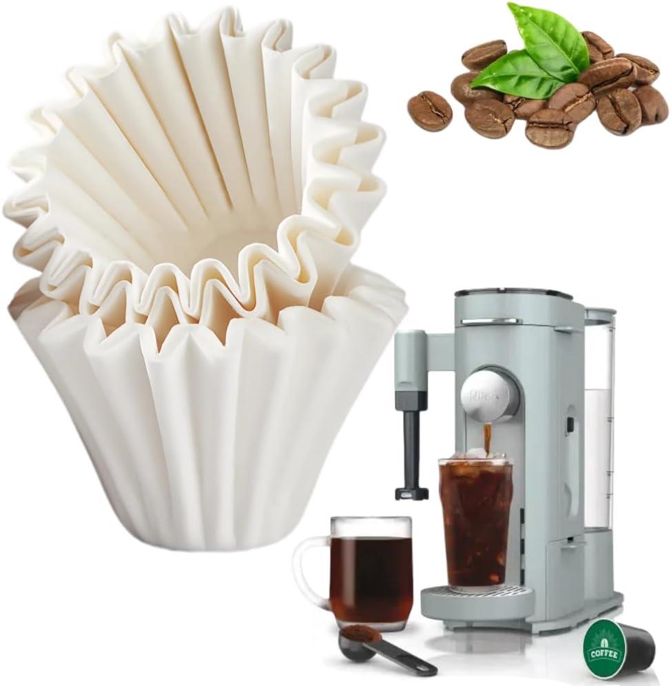 200 Pcs Coffee Paper Filters for Ninja PB051, Disposable Coffee Filter for Ninja Pods and Grounds Coffee Maker, White Small Coffee Filters