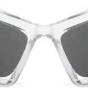 NIDOVIX Trendy Wrap Around Sunglasses for Men Women Fashion Cool Sport Y2K Stylish Cat Eye Sun Glasses UV400 Protection (Transparent/Grey)