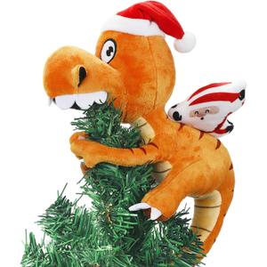 Shappy Christmas Tree Topper 10 x 8 Inch Large Funny Animal Tree Topper Plush Hanging Christmas Ornaments Cute Adorable Xmas Decorations for Holiday Birthday Party Favors