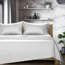 TEXAS LINEN CO. 100% Egyptian Cotton Sheets King Size Set - 1200 Thread Count Egyptian Cotton Luxury Sheets King Size, 17" Deep Pocket, Soft, Cooling Sateen Hotel Quality Bedding Set - Light Grey