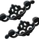 8 Pack Black Drop Bail Drawer Pulls, 2-1/2 Inch Hole Center Vintage Cabinet Handles for Dresser, Closet, Cupboard Furniture