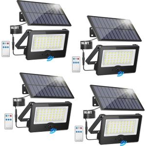 4 Pack Solar Outdoor LED Wall Lights,20W Motion Sensor Security Lights with 3 Lighting Modes Cordless LED Flood Light Solar Wall Lights Waterproof Solar Powered Lights for Wall Garden Garage