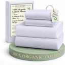LANE LINEN 100% Organic Cotton Printed California King Sheets Set, 4-Piece All Season Fully Elasticized Deep Pocket Fits Mattress Upto 15", Mercerized Printed Cal King Sheet Set -Ticking Stripe Blue