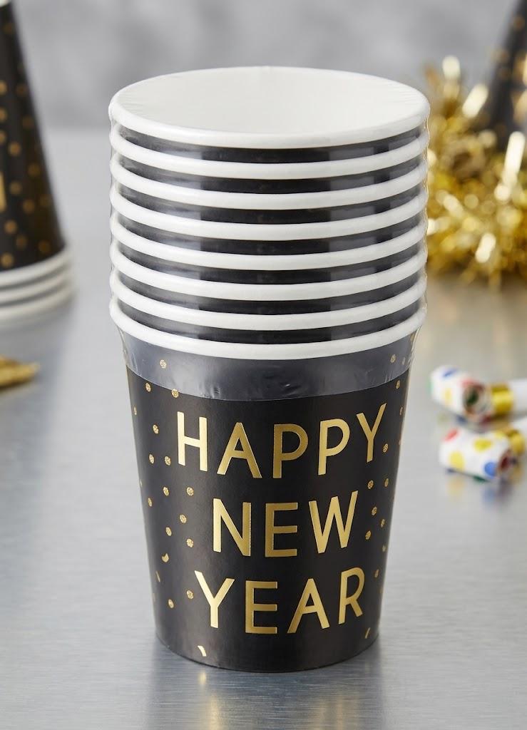 4 x Paper shot glasses Happy New Year
