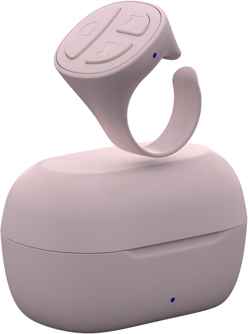 STDFORU TikTok Scrolling Ring, Bluetooth Camera Remote Control for iPhone, iPad, Android, Scrolling Ring for TikTok, YouTube, Instagram (Pink)