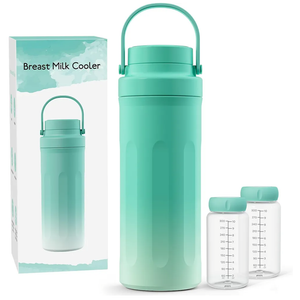 22oz Portable Breast Milk Cooler for Work & Travel, Breastmilk Cooler with 360° Total Cooling for 24 Hours & Leak-Proof Dual-Bottle for Breastfeeding Moms' All-Day Needs