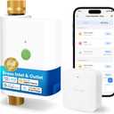 Meross WiFi Water Timer for Garden Hose, Smart Hose Timer with Brass Inlet & Outet, WiFi Sprinkler Valve Work with Apple Homekit, Alexa & Google Assistant, Smart Rain Skip for Lawn, Garden & Yard