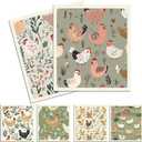 Chicken Swedish Dishcloths for Kitchen, 6 Pcs Reusable Chick Swedish Dish Cloths, Absorbent Fast Drying Cleaning Sponge Cloths for Kitchen Cooking Farmhouse Home Decoration Housewarming Gifts