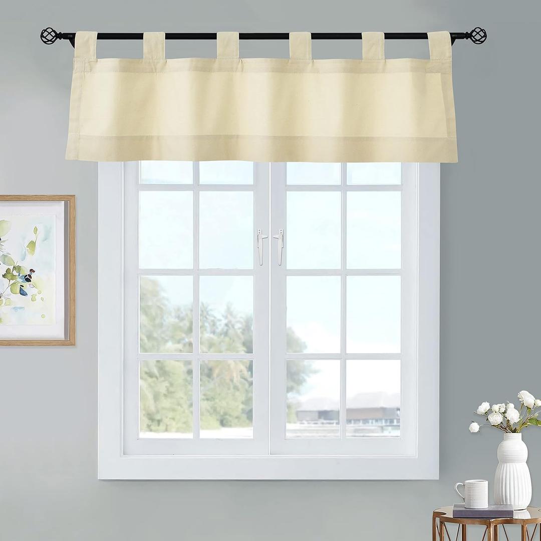 Loft Living Winmate Insulated Cotton Tab Top Valance 40" x 15" in Natural