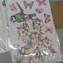 9 Sheets Window Stickers Spring Flowers Bird Window Stickers Colourful Butterfly Flower Window Stickers Self-Adhesive Double Sided for Glass Showcases Bedroom Living Room Bathroom