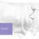 100% Silk Pillow Cases Standard Size Mulberry Silk Pillowcase for Hair and Skin 22 Momme Highest Grade 6A Silk Cooling Soft Smooth with Zipper 20 x 26 Inches 1PC, White