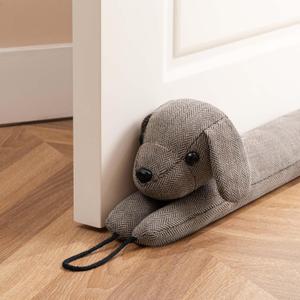 Sunolga Linen Door Draft Stopper for Bottom of Door and Window, Weighted Cute Animal Seal Strip for Wind, Noise, Dust, Door Snake and Sweep for Home Essentials Decorative, 38" Air Blocker, Brown Dog