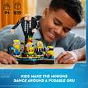 LEGO Despicable Me 4 Brick-Built Gru and Minions Figure, Buildable Minions Toy for Kids, Dancing Despicable Me Toy Figures Playset, Play-and-Display Birthday Gift for Boys and Girls, 75582