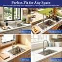 VAPSINT 28x18 Inch Drop in Kitchen Sink, 28 Inch Top Mount 16 Gauge Commercial T304 Stainless Steel Kitchen Sink, 9 Inch Deep Handmade Single Bowl Basin for Laundry Utility Wet Prep Sink, Fregadero