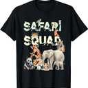 Safari Squad Animals Funny Zoo Animal Lovers Funny Safari T-Shirt (L, Black)