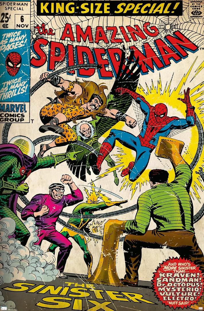 Trends International Marvel Comics - Spider-Man - Amazing Spider-Man #6 Wall Poster, 22.375" x 34", Premium Unframed Version, 34"L x 22.4"W