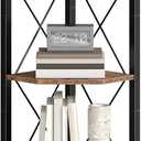 5-Tier Corner Shelf, Corner Bookcase, 55.2" Tall Vertical Display Rack, Plant Stand, Open Storage Shelf, for Living Room, Bedroom, Study, Kitchen, Rustic Brown and Black TCJ12BF