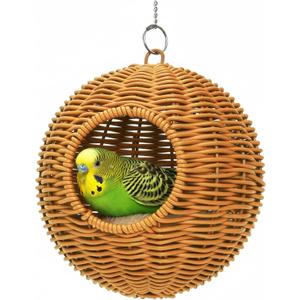 ZENFUN Steel Frame Bird Nest for Cage, Washable Small Bird Bed Chewproof with Plush Pad, Hammock Hideout Lay Eggs Parakeet Nest Sleep, Parakeet Warm Bed House Hut for Lovebird, Canary, Budgie, Finch