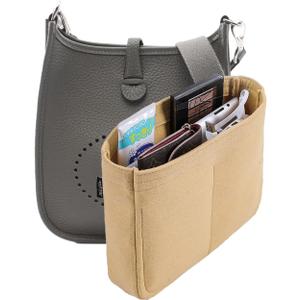 Bag Organizer Insert, Tote Purse Insert, Pocket Wallet Divider for Hermes Evelyne 16/29/33 (S(5.924.7), Beige)