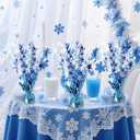 2 Pack Winter Wonderland Snowflake Table Decoration Metallic Blue White Glitter Foil Spray Tabletop Centerpieces for Winter Christmas Xmas Frozen Birthday Wedding Baby Party Supplies Decor