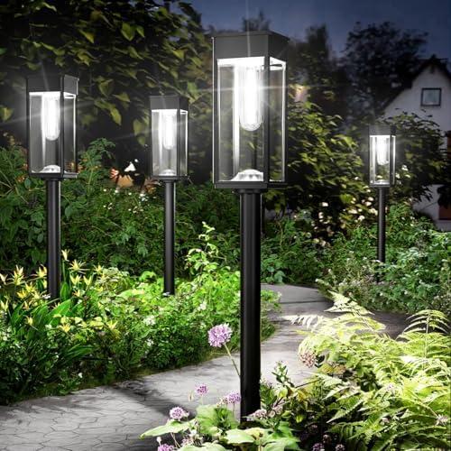 SUPER BRIGHT Solar Pathway Lights Outdoor, 6 Pack Solar Lights Outdoor, Auto On/Off, IP65 Waterproof Solar Garden Lights Solar Powered Landscape Lighting for Yard Patio Walkway Driveway Pathway