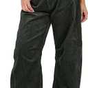 SeekMe Women's Corduroy Pants Barrel Mid-Rise Elastic Waist Cord Pants Casual Wide Leg Baggy Trouser with Pockets Large